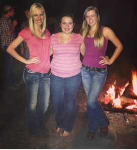 This is me and my two best friends last year at our bonfire.